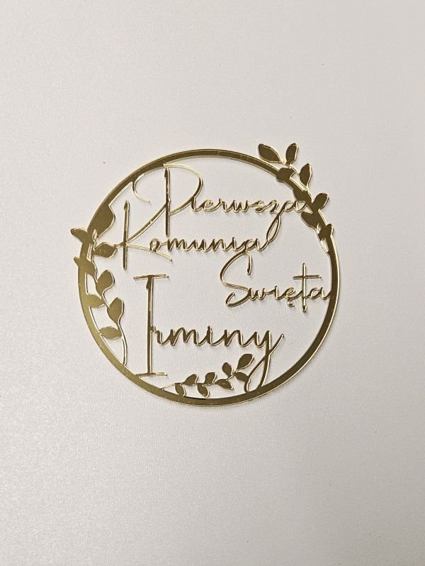 Personalizowane Koło Komunijne z Imieniem na Tort
