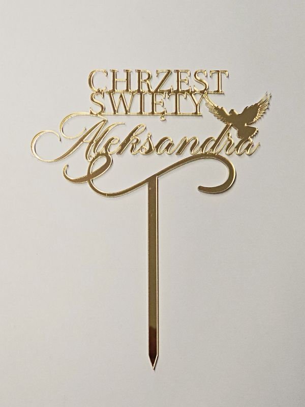 Topper na Chrzest Święty z imieniem - obrazek 2