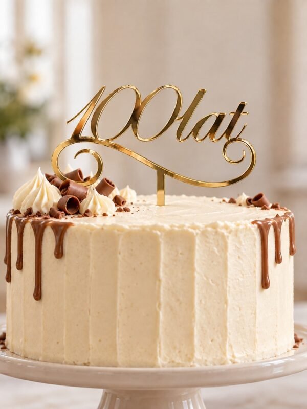 Topper na tort „100 lat” – ozdobny napis