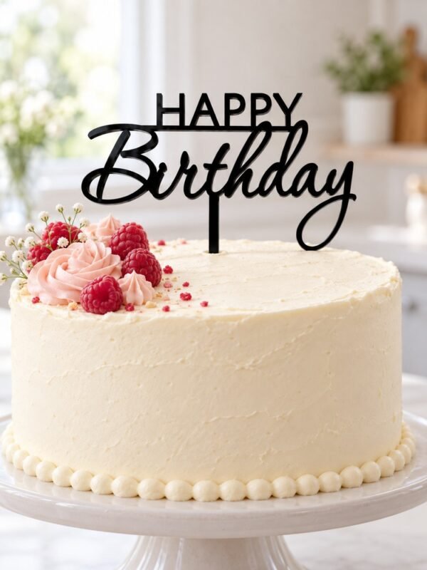 Topper na tort „Happy Birthday”